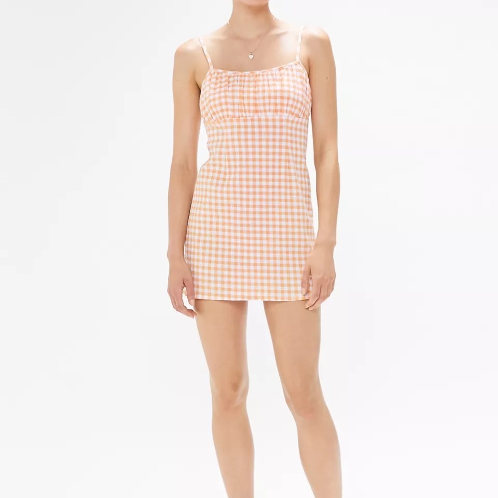 Urban Renewal Remnants Gingham Shirred Mini Dress
